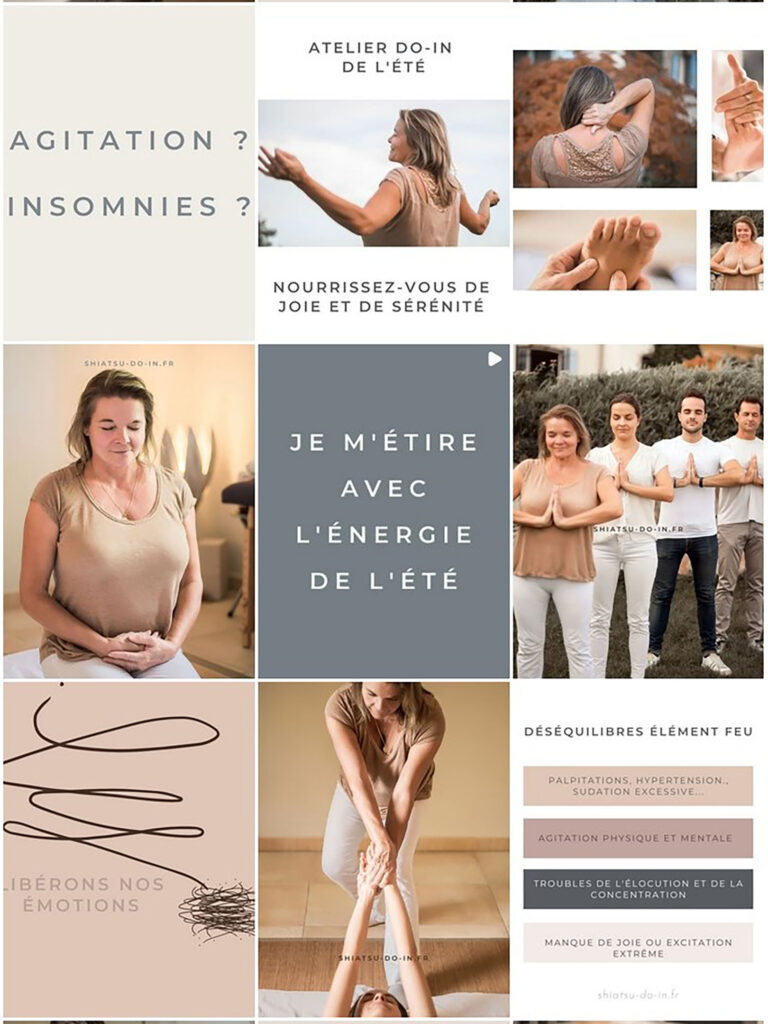 Exemple de communication visuelle sur Instagram pour un entrepreneur du bien-être.